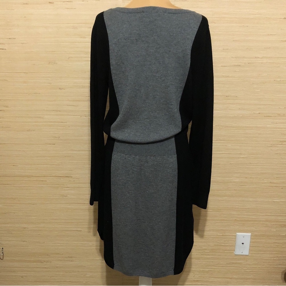 Loft Gray and Black Women's Wool Blend Sweater Dress size Large - Picture 6 of 11